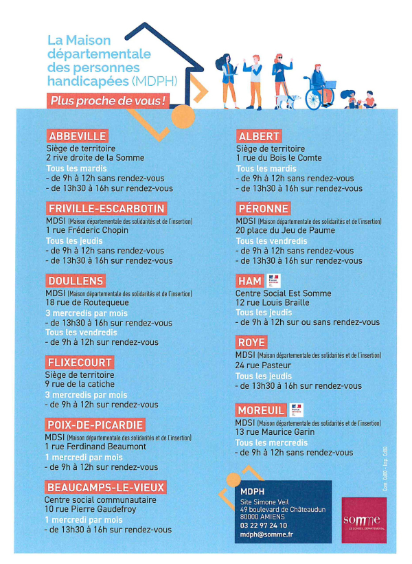 Accueil de la MDPH (80) dans les territoires samariens Accueil de la MDPH (80) dans les territoires samariens
